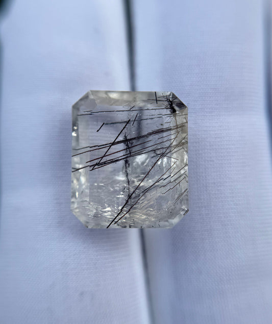 Черный турмалиновый кварц 7,3 карата, черный рутиловый кварц – рутиловый кварц