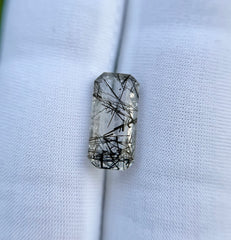 Черный турмалиновый кварц 7,3 карата, черный рутиловый кварц – рутиловый кварц