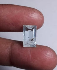 Натуральный аквамарин 4,25 карата, кристалл изумрудной огранки — 12,4x7,5x5,3 мм
