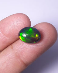 Продажа опала 3,70 карата — Черный огненный опал — Welo Opal — Камень октября — 13,1x10x6,3 мм