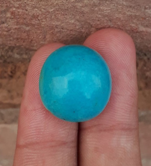 Natural Certified Turquoise  - Blue Turquoise - 25ct- 19x18mm