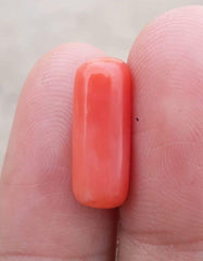 7.2ct Coral Stone - Moonga Stone - Marjan Stone - Pagadam Stone - 16x5mm