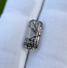 Черный турмалиновый кварц 7,3 карата, черный рутиловый кварц – рутиловый кварц