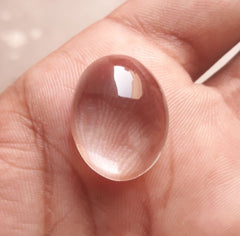 22.8ct Dur e Najaf - Pearl of Najaf Cabochon Transparent - April Birthstone - Rock Crystal Quartz -23x18mm
