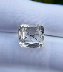 Черный турмалиновый кварц 7,3 карата, черный рутиловый кварц – рутиловый кварц