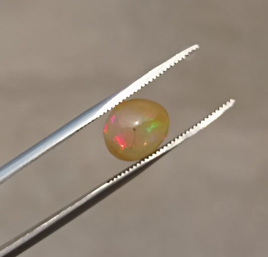 1.35ct Opal for Sale - White Fire Opal - Welo Opal - Honey Opal - October Birthstone - 8x7mm