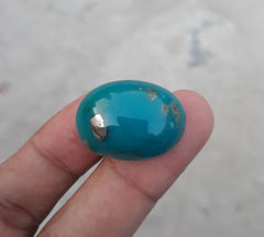 Natural Turquoise Teal Green Matrix  with Pyrite, Shajri Feroza, Oval Shape, Real Firoza Stone,Dimensions-26x19mm