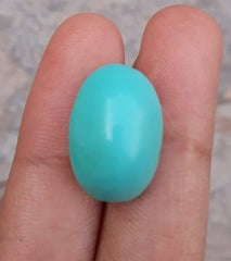 Natural Light Green Turquoise - Persian Qalmi Feroza - Green Feroza - 21.3ct- 21x13mm