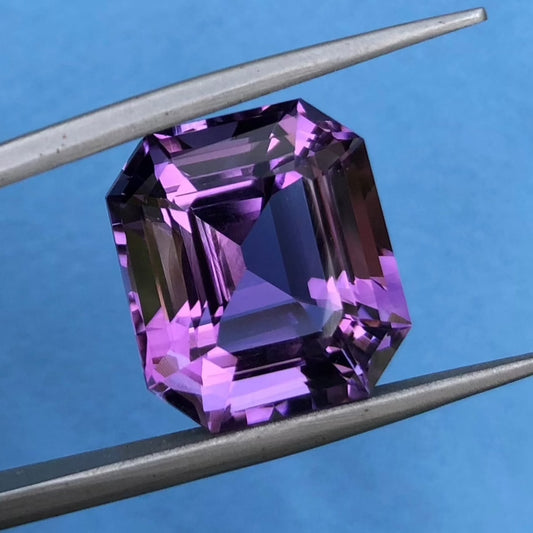 17ct Amethyst Emeral Cut from Brazil - Natural Amethyst Crystal - 14x12mm