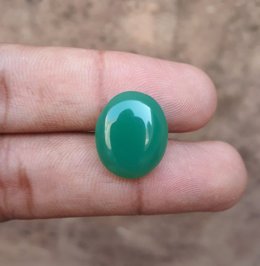 12.9ct Natural Chrysoprase Stone - Cabochon Chrysoprase - Green Chalcedony -18x15x6mm