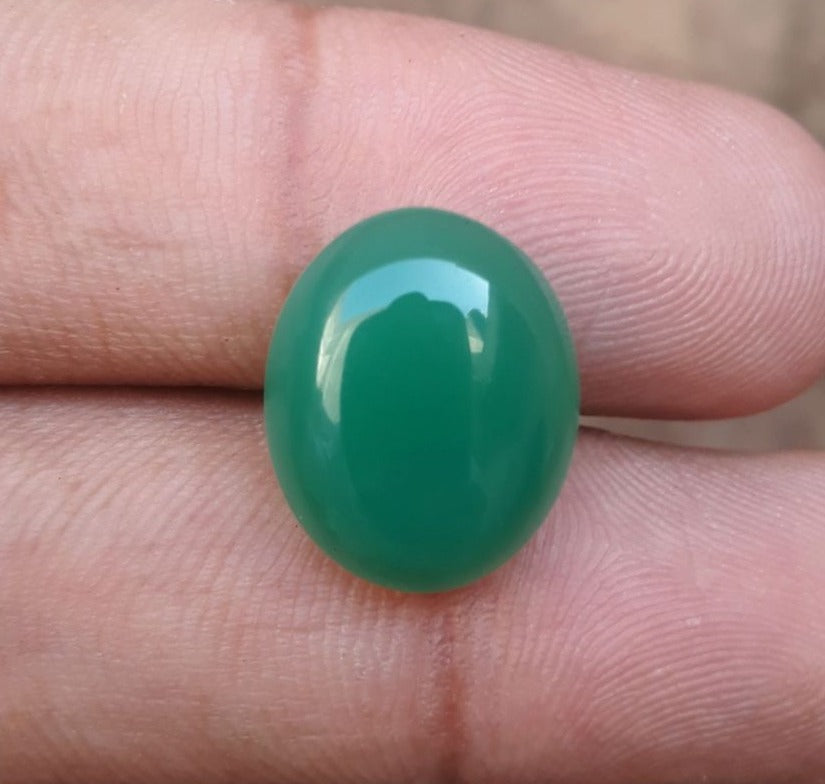 11.6ct Natural Chrysoprase Stone - Cabochon Chrysoprase - Green Chalcedony -17x14x6mm