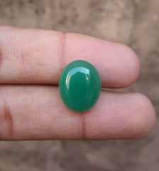 11.6ct Natural Chrysoprase Stone - Cabochon Chrysoprase - Green Chalcedony -17x14x6mm