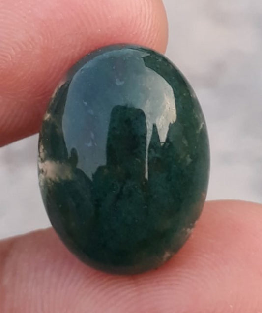 13.1ct Moss Agate - Green Moss Agate - Indian Moss Agate - 15x20mm