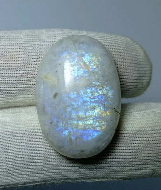Лунный камень 40 карат - Лунный камень адуляр - Радужный лунный камень - Июньский камень - 30x30x7 мм
