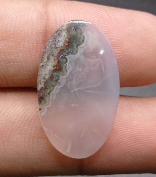 17.5ct Moss Agate - White Moss Agate - 27x18x4.5mm