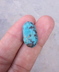 Natural Certified Turquoise with Pyrite - Blue Matrix Turquoise - Shajri Feroza-7.9Ct-20x11mm
