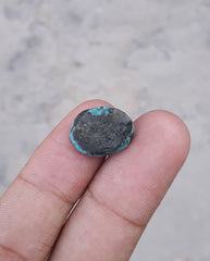 Natural Certified Turquoise with Pyrite - Blue Matrix Turquoise - Shajri Feroza-9Ct-16x13mm