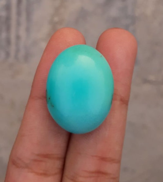 Natural Green Turquoise, Oval Shape - Persian Turquoise - Green Feroza - 34.7ct- 26x20mm