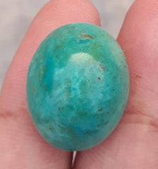 Natural Green Turquoise - Persian Turquoise - Green Feroza - 23.5ct- 20x16mm