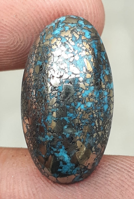 Natural Turquoise with Pyrite - Blue Matrix Turquoise - Shajri Feroza-21Ct