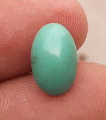 Natural Light Green Turquoise - Persian Qalmi Feroza - Green Feroza - 4.3ct- 13x8mm