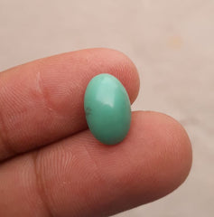 Natural Light Green Turquoise - Persian Qalmi Feroza - Green Feroza - 4.3ct- 13x8mm