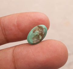 Natural Light Green Turquoise - Persian Qalmi Feroza - Green Feroza - 4.3ct- 13x8mm