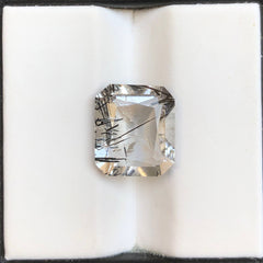 Черный турмалиновый кварц 7,3 карата, черный рутиловый кварц – рутиловый кварц