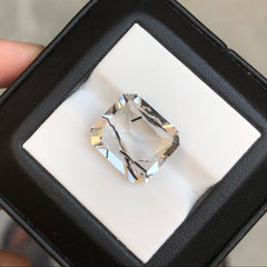 Черный турмалиновый кварц 7,3 карата, черный рутиловый кварц – рутиловый кварц