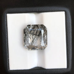 Черный турмалиновый кварц 7,3 карата, черный рутиловый кварц – рутиловый кварц