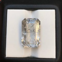 Черный турмалиновый кварц 7,3 карата, черный рутиловый кварц – рутиловый кварц