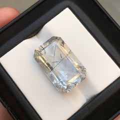 Черный турмалиновый кварц 7,3 карата, черный рутиловый кварц – рутиловый кварц