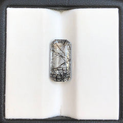 Черный турмалиновый кварц 7,3 карата, черный рутиловый кварц – рутиловый кварц