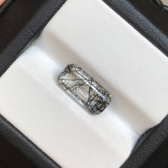 Черный турмалиновый кварц 7,3 карата, черный рутиловый кварц – рутиловый кварц