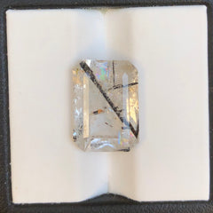 Черный турмалиновый кварц 7,3 карата, черный рутиловый кварц – рутиловый кварц