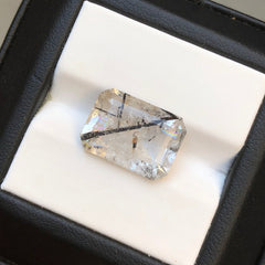 Черный турмалиновый кварц 7,3 карата, черный рутиловый кварц – рутиловый кварц