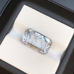 Черный турмалиновый кварц 7,3 карата, черный рутиловый кварц – рутиловый кварц