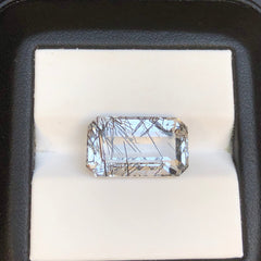 Черный турмалиновый кварц 7,3 карата, черный рутиловый кварц – рутиловый кварц