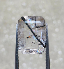 Черный турмалиновый кварц 7,3 карата, черный рутиловый кварц – рутиловый кварц