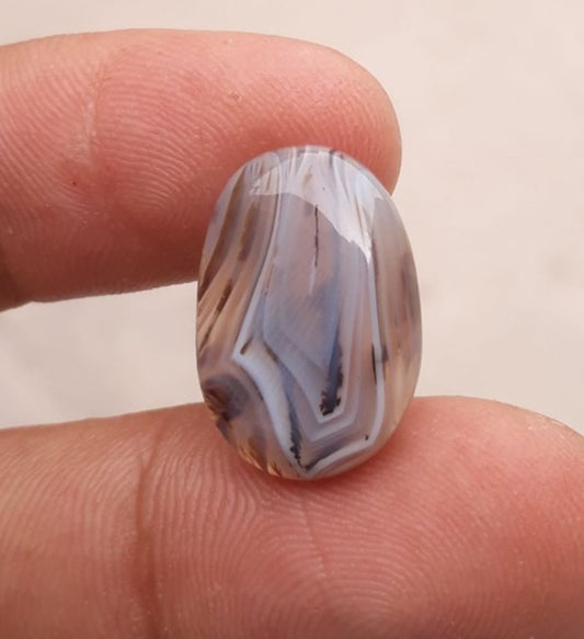 Fortified Agate with Rare Pattern  -  Sulaimani Aqeeq - 19x13mm