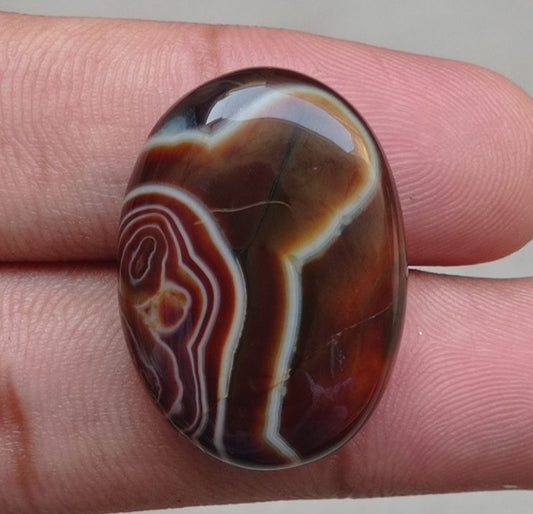 Unique Bands in Agate - Sulaimani Aqeeq - 30x22x8mm