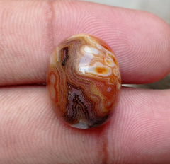 Crazy Lace Agate Cabochon - Sulaimani Aqeeq - 20x15x10mm