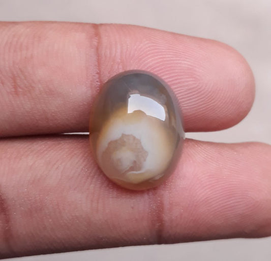 16ct Beautiful  Agate Cabochon Suitable for RingSetting - Sulaimani Aqeeq - 19x15mm