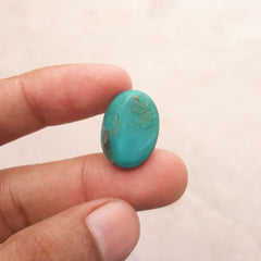 Natural Teal Green Turquoise  - Green Turquoise - 17.7ct- 22x16mm