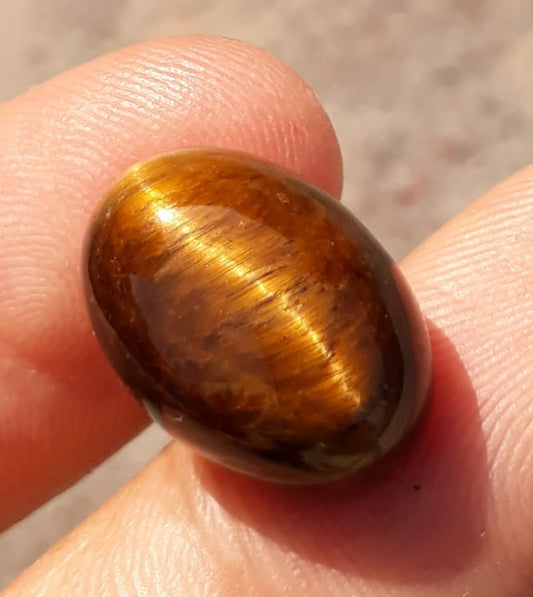 10.5ct Tiger Eye Cabochon - June Birthstone - June Birthstone -  16x12mm