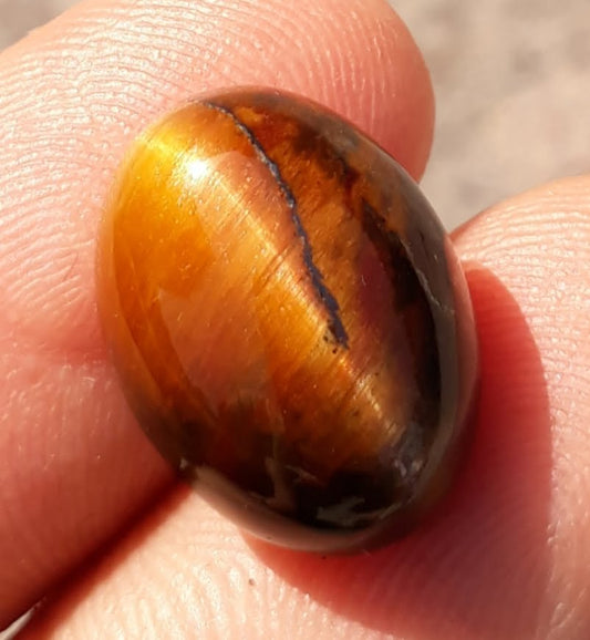 10.9ct Tiger Eye Cabochon - June Birthstone - June Birthstone -  16.5x12mm