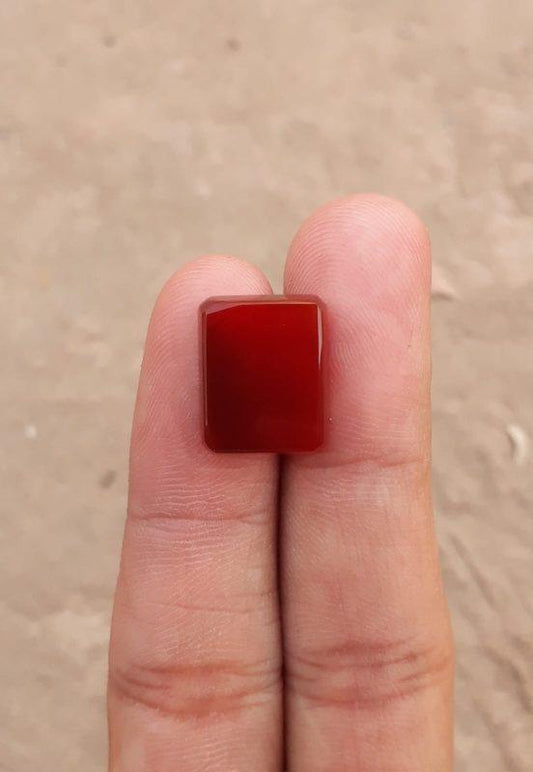 Сердолик 9,6 карата - Натуральный сердолик - Красный сердолик - Акик Ахмар - 15,6x13 мм