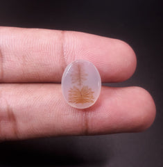 7.3ct Natural Dendritic Agate - Shajri Aqeeq -16x13x4mm