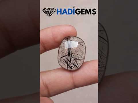 30.45ct Black Tourmalated Quartz -Cabochon Black Rutile Quartz - Rutilated Quartz