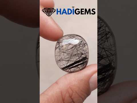 29.20ct Black Tourmalated Quartz -Cabochon Black Rutile Quartz - Rutilated Quartz